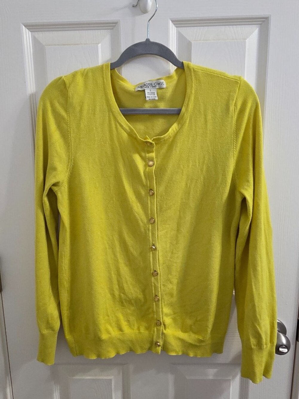 Pre-loved Yellow Cardigan Sweater Women’s Large Cozy Layering Piece